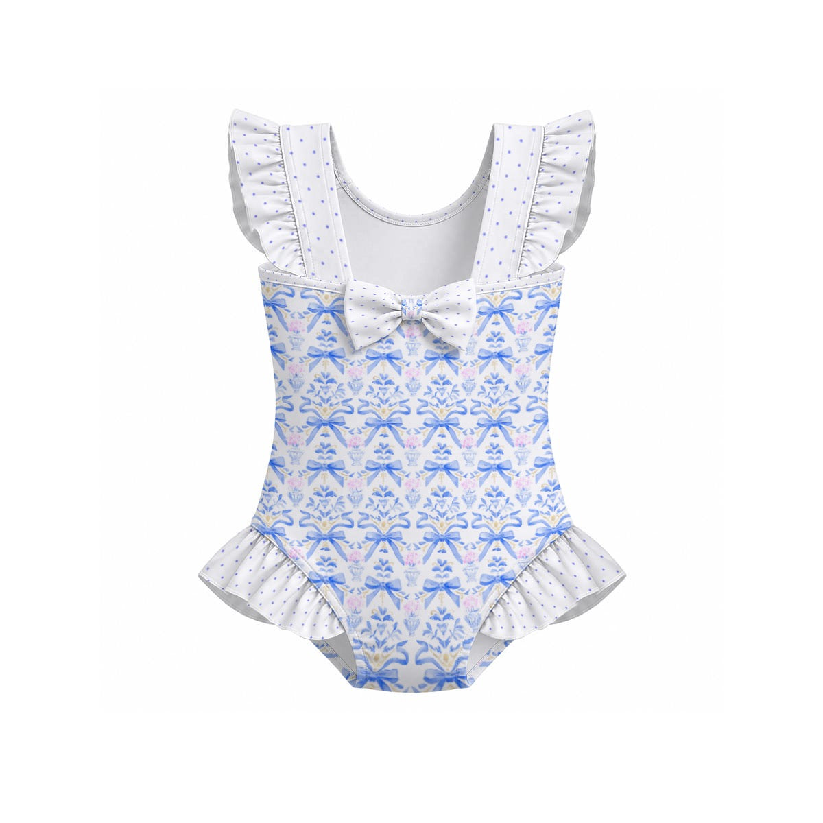 Charlotte Girls' Ruffle Sleeve Swimsuit with Bow