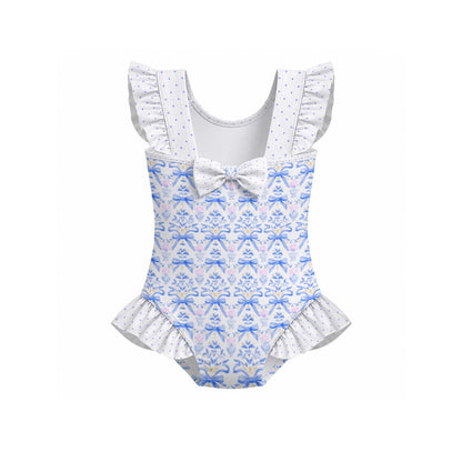 Charlotte Girls' Ruffle Sleeve Swimsuit with Bow