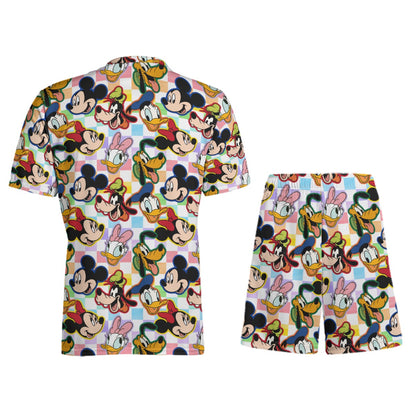 Colorful Checkered Friends Children's Sports T-Shirt Set