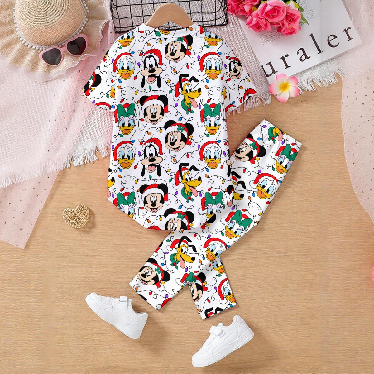Festive Friends with Lights Kids' Casual Top and Pants Set