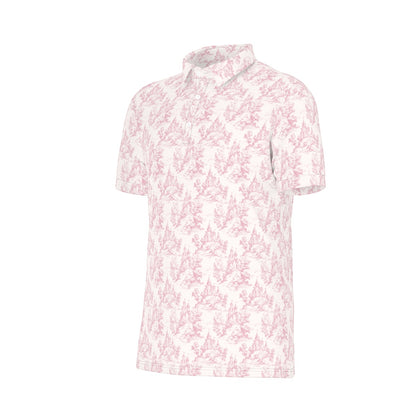 Castle Toile Men's Stretch Collar Polo Shirt