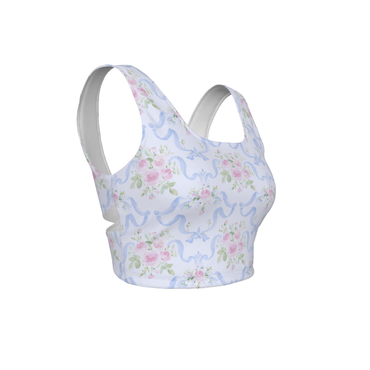 Grandmillenial Ribbon Women's Back Cross Sports Bra