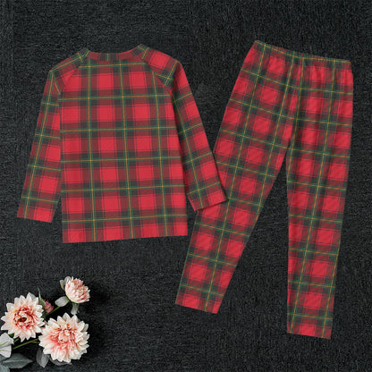 Classic Christmas Plaid Kid's Raglan Sleeve Pajamas
