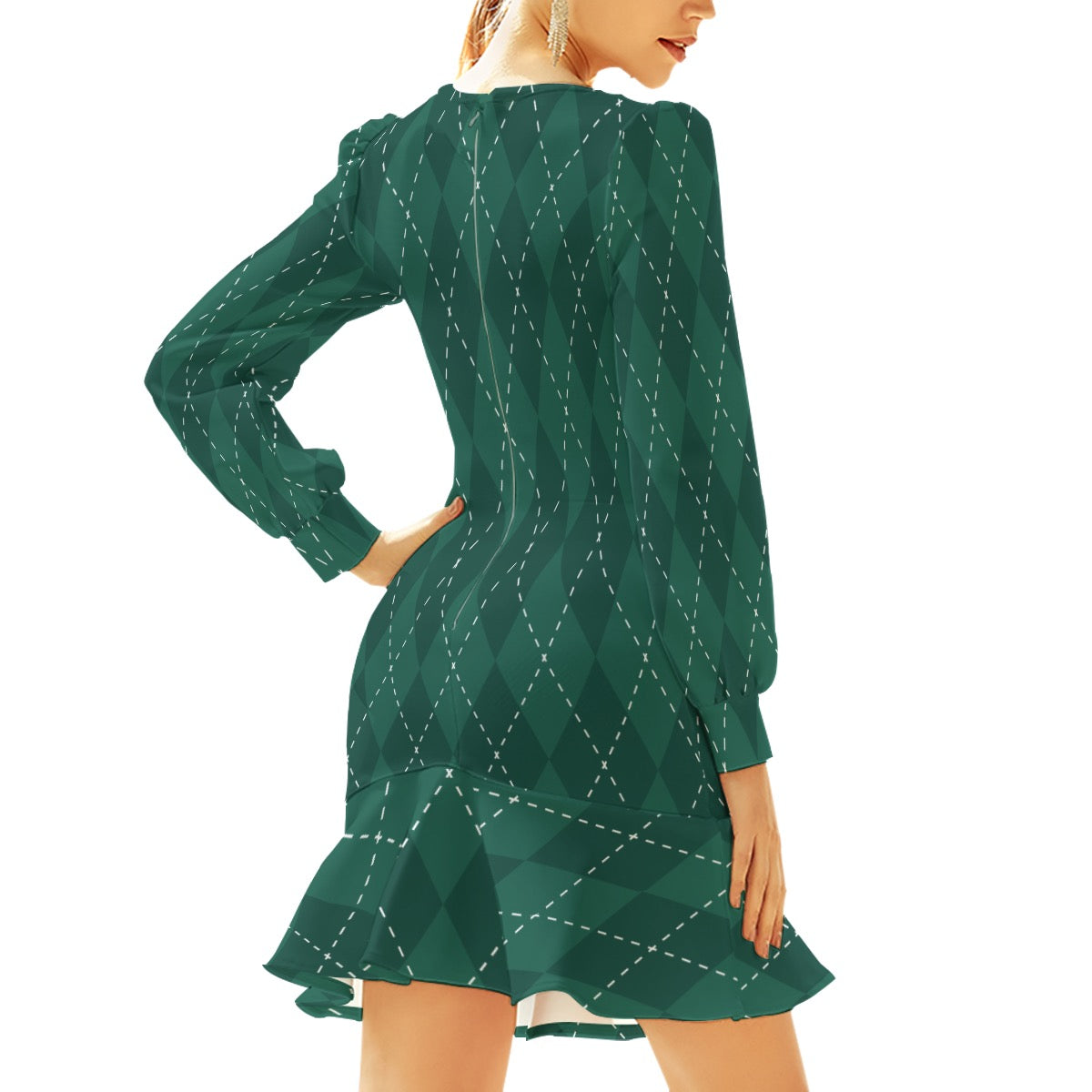 Golf Plaid Women's Ruffle Hem Dress