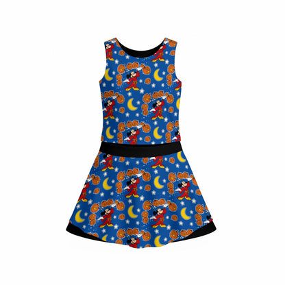 Pumpkin Sorcerer Women's Sports Tank & Skort Set