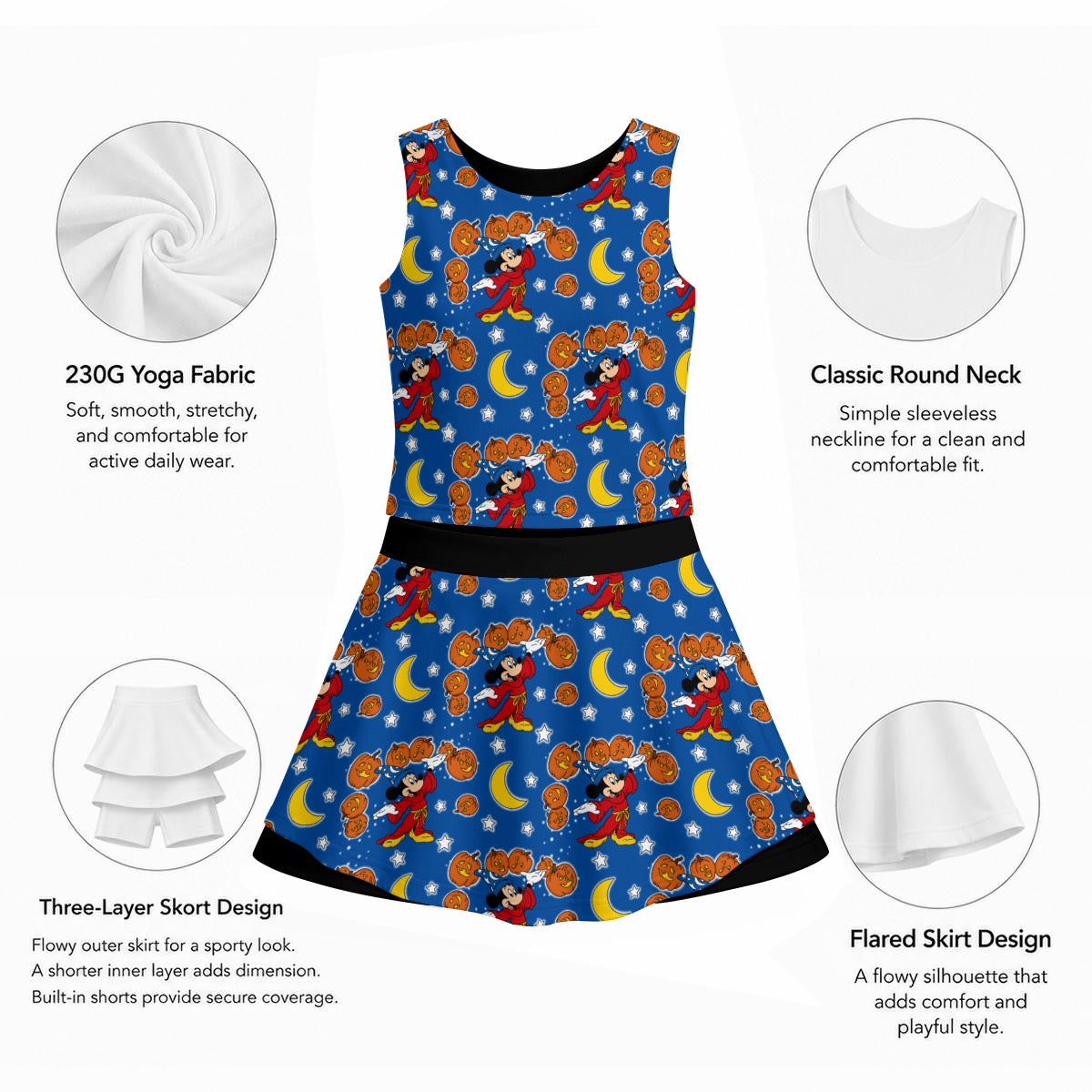 Pumpkin Sorcerer Women's Sports Tank & Skort Set