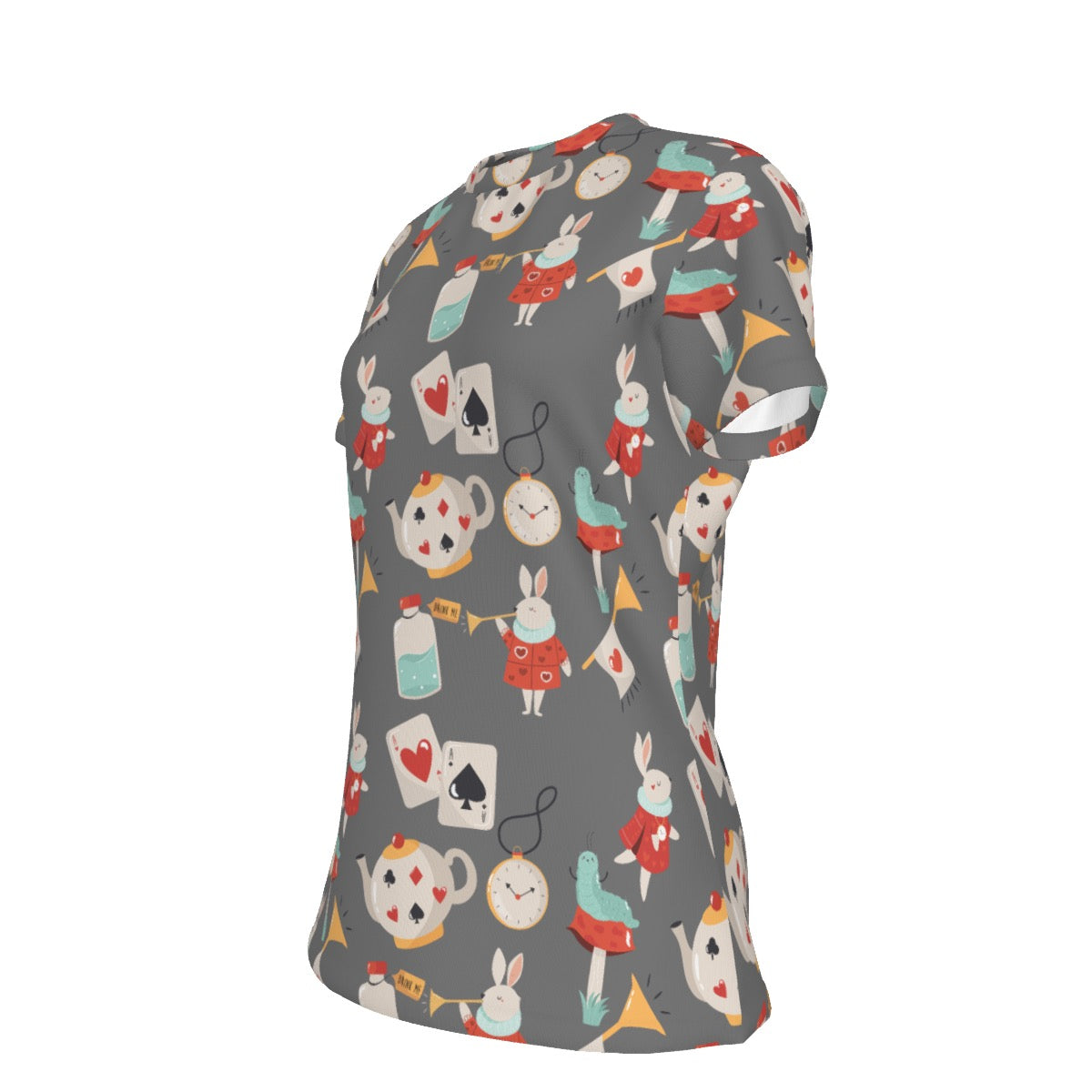 Gray Alice Icons Women's Round T-Shirt|210GSM