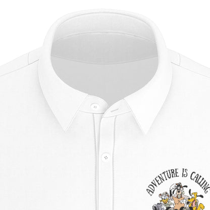 Adventure is Calling Safari Men's Stretch Collar Polo Shirt