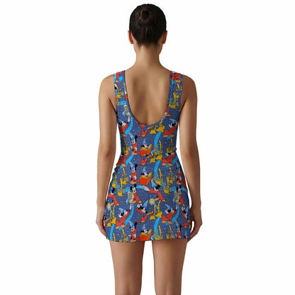 Sorcerer in Action Women's Sleeveless Bodysuit Dress