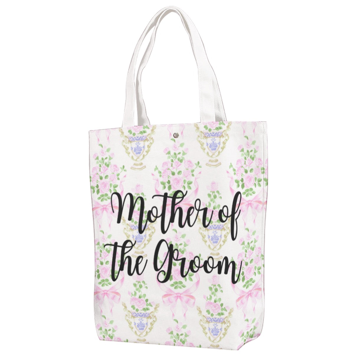 Mother of the Groom Floral Canvas Bag With Shoulder Strap