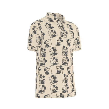 Vintage MM Squares Men's Stretch Collar Polo Shirt