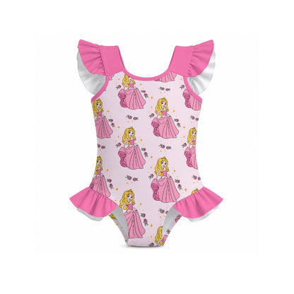 Briar Girls' Ruffle Sleeve Swimsuit with Bow
