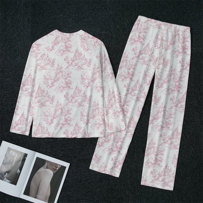 Castle Toile Women's Raglan Sleeve Pajamas