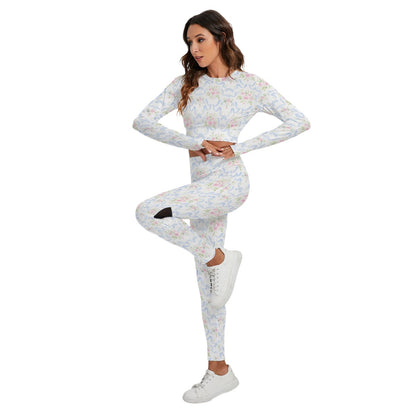 Grandmillenial Ribbon Women's Sport Set With Backless Top And Leggings