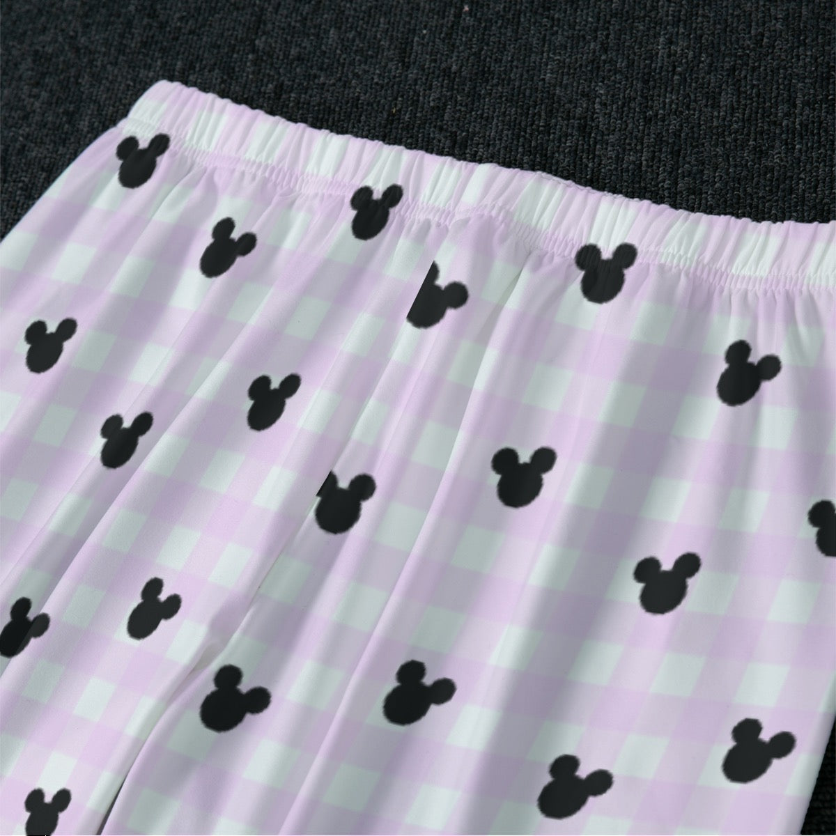 Bright Pink Gingham Women's Raglan Sleeve Pajamas