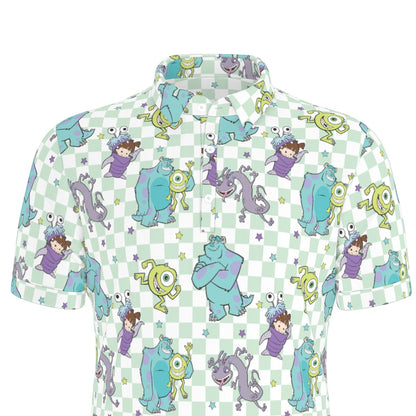 Monsters Men's Stretch Collar Polo Shirt