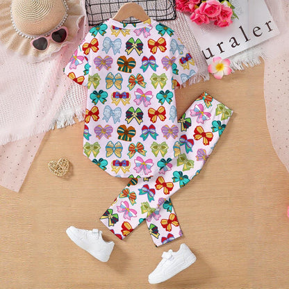 Princess Bows Kids' Casual Top and Pants Set