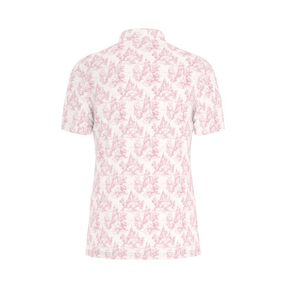 Castle Toile Men's Stretch Collar Polo Shirt