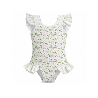 Camilla Girls' Ruffle Sleeve Swimsuit with Bow