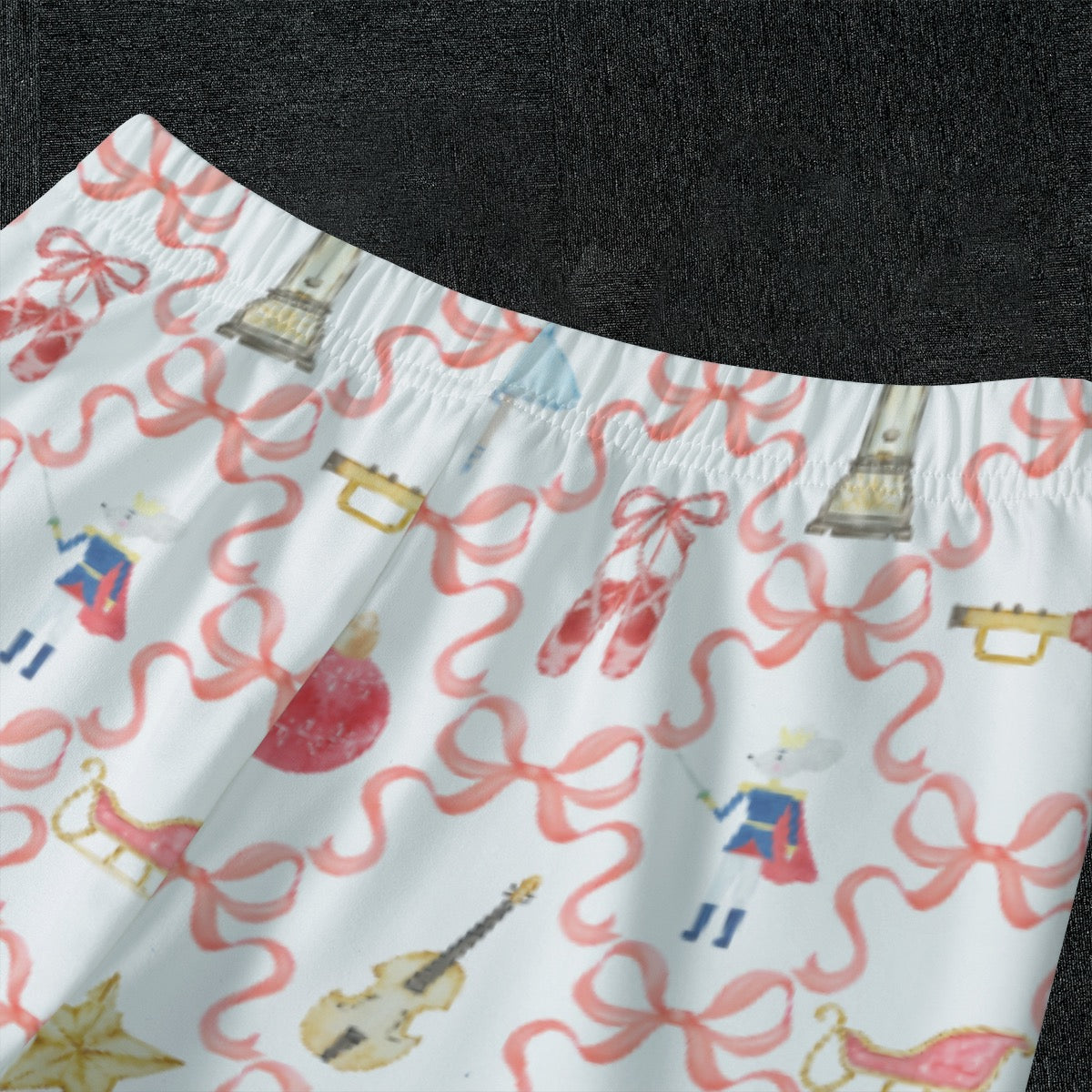 Red Bow Trellis Nutcracker Kid's Raglan Sleeve Pajamas