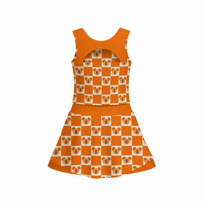 Preppy Pumpkin Girl's Sports Tank & Skort Set