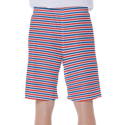 RWB Stripe Men‘s Beach Shorts With Lining