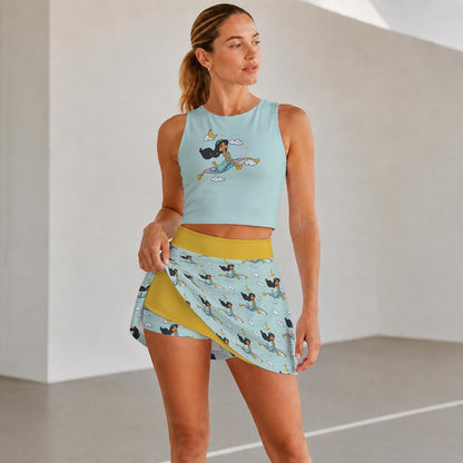 A Whole New World Women's Sports Tank & Skort Set