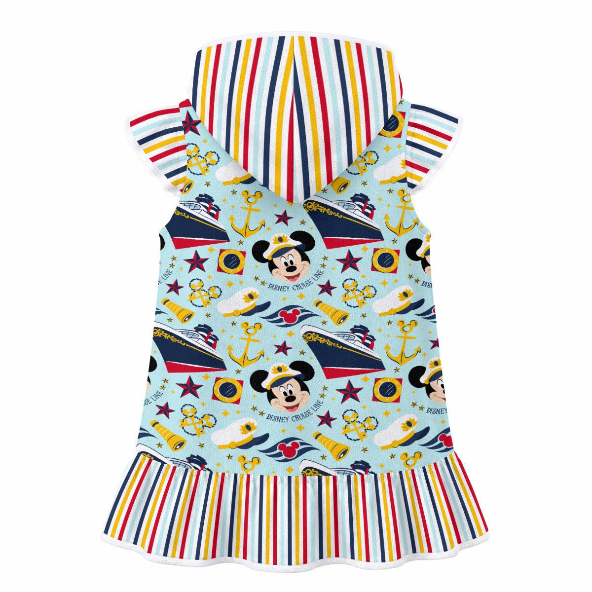 DCL Stripe Girls' Hooded Beach Cover-Up