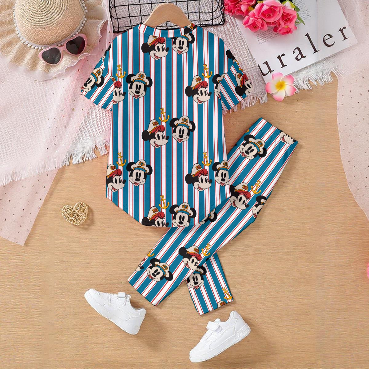 Nautical Vintage Striped MM Kids' Casual Top and Pants Set