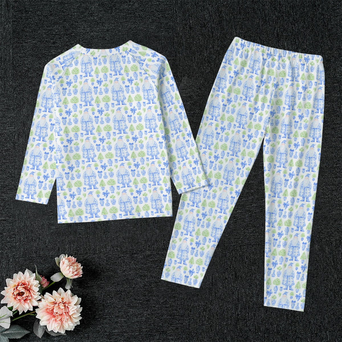 Grandmillenial Santa Kid's Raglan Sleeve Pajamas