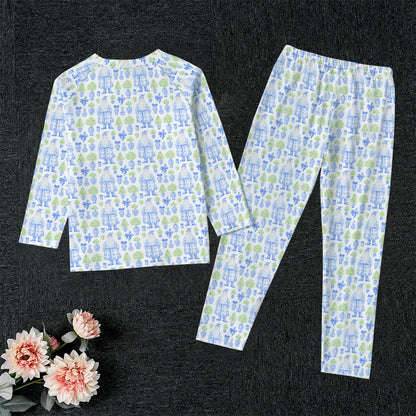 Grandmillenial Santa Kid's Raglan Sleeve Pajamas