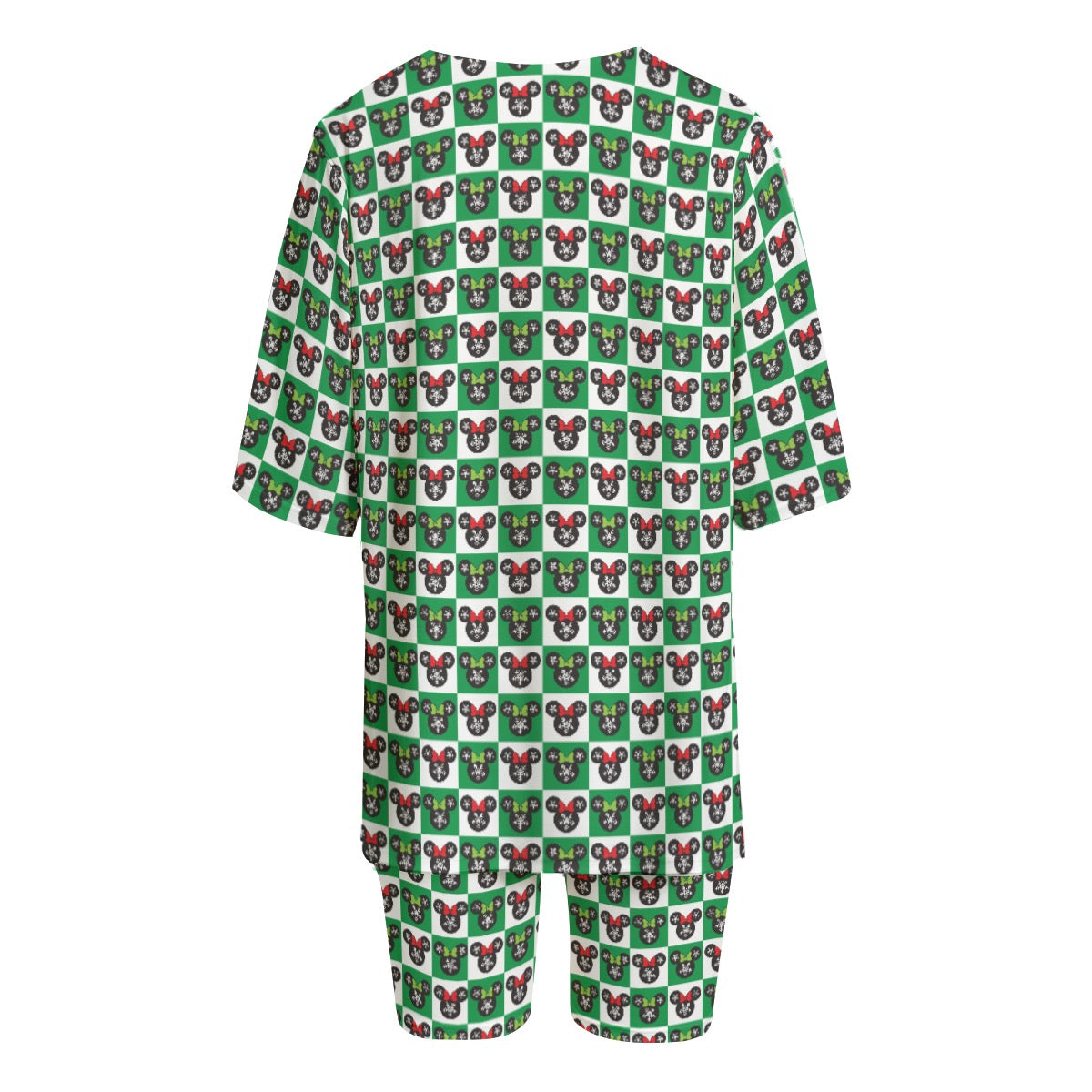 Minnie Christmas Check Women's T-shirt Set With Short Sleeve