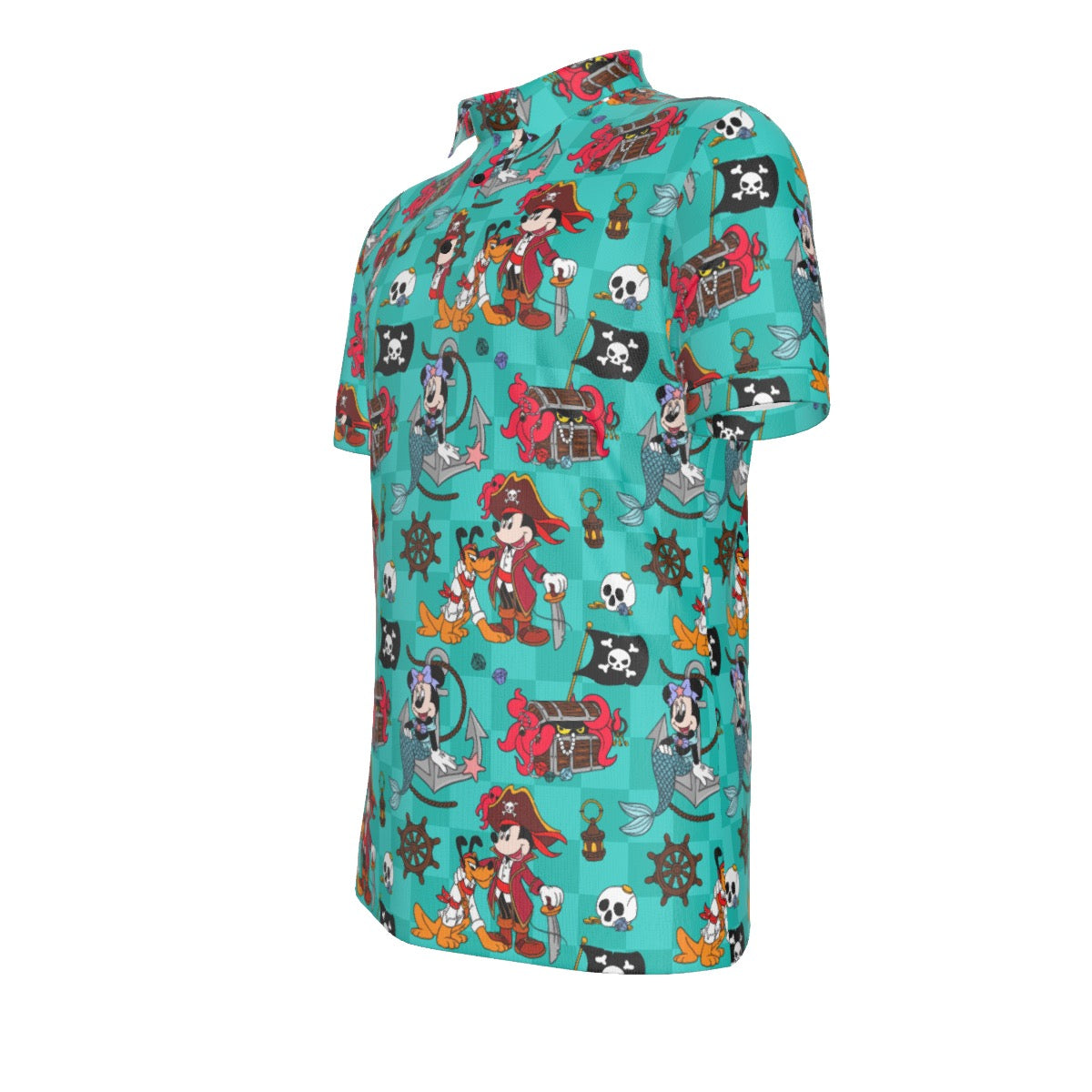 Pirate MM and Merminnie Men's Stretch Collar Polo Shirt