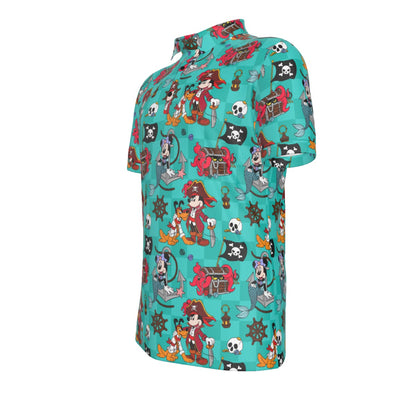 Pirate MM and Merminnie Men's Stretch Collar Polo Shirt