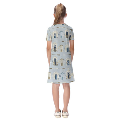 Beach Houses & Oars Kid's Short Sleeve Dress