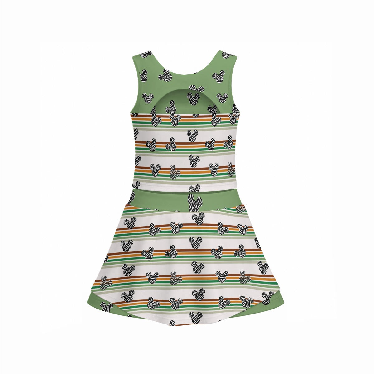 Green Zebra MM & Safari Stripe MM Women's Sports Tank & Skort Set