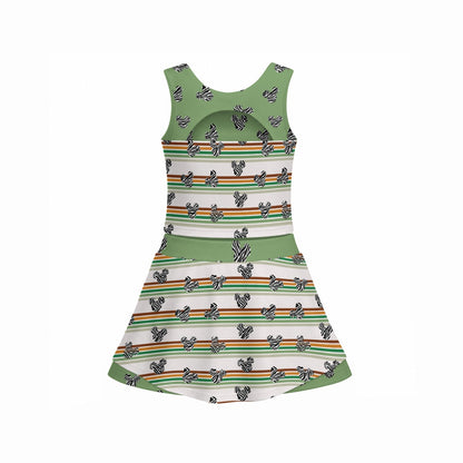 Green Zebra MM & Safari Stripe MM Women's Sports Tank & Skort Set