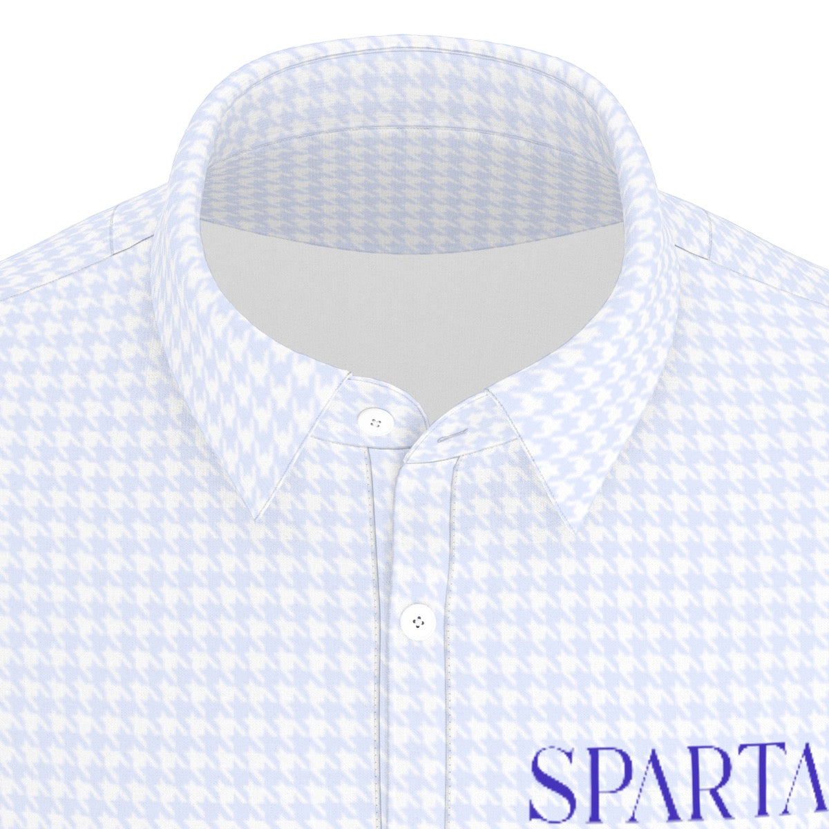 Blue Herringbone Spartans Men's Stretch Collar Polo Shirt