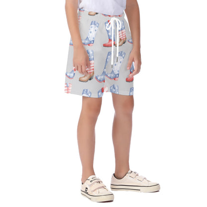 Patriotic Boots Kid's Beach Shorts