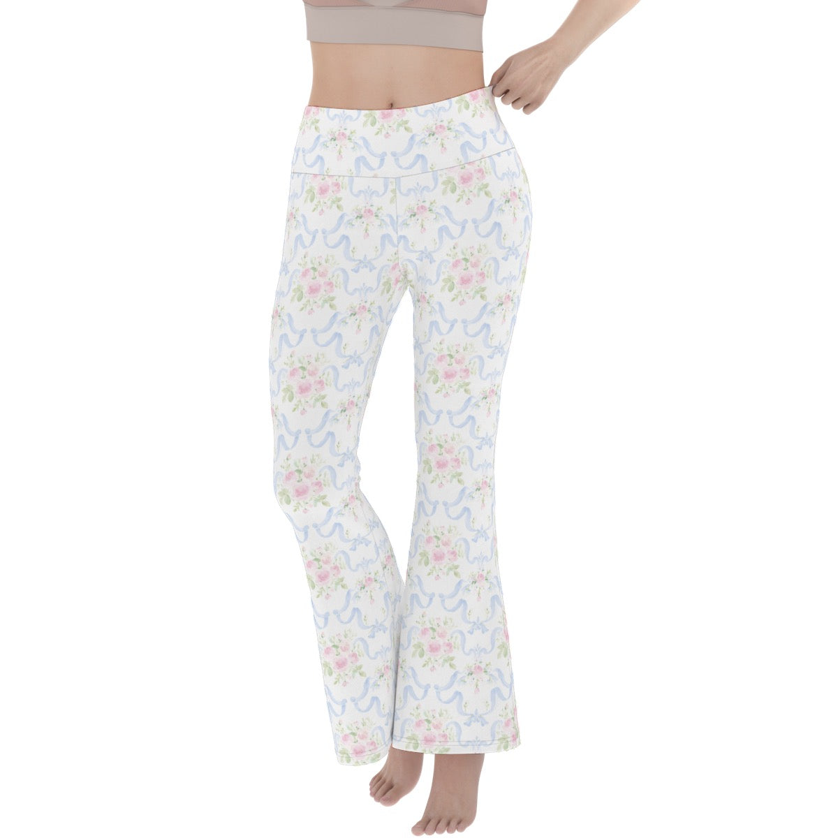 Grandmillenial Ribbon Women's Flare Yoga Pants
