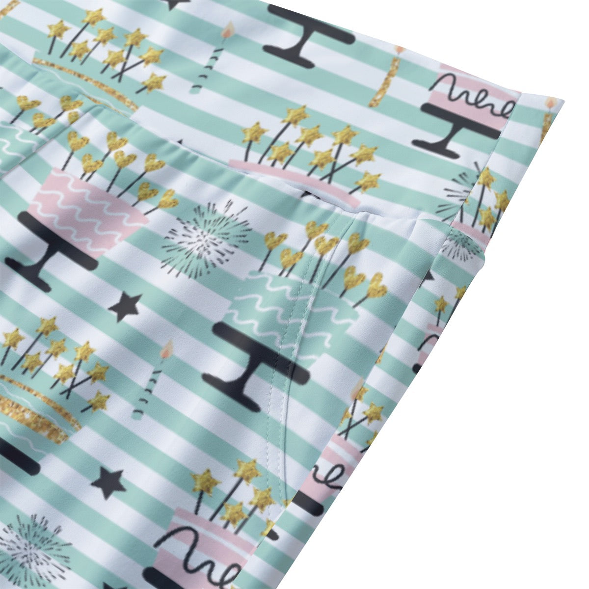 Striped Birthday Cake Women's Yoga Pants