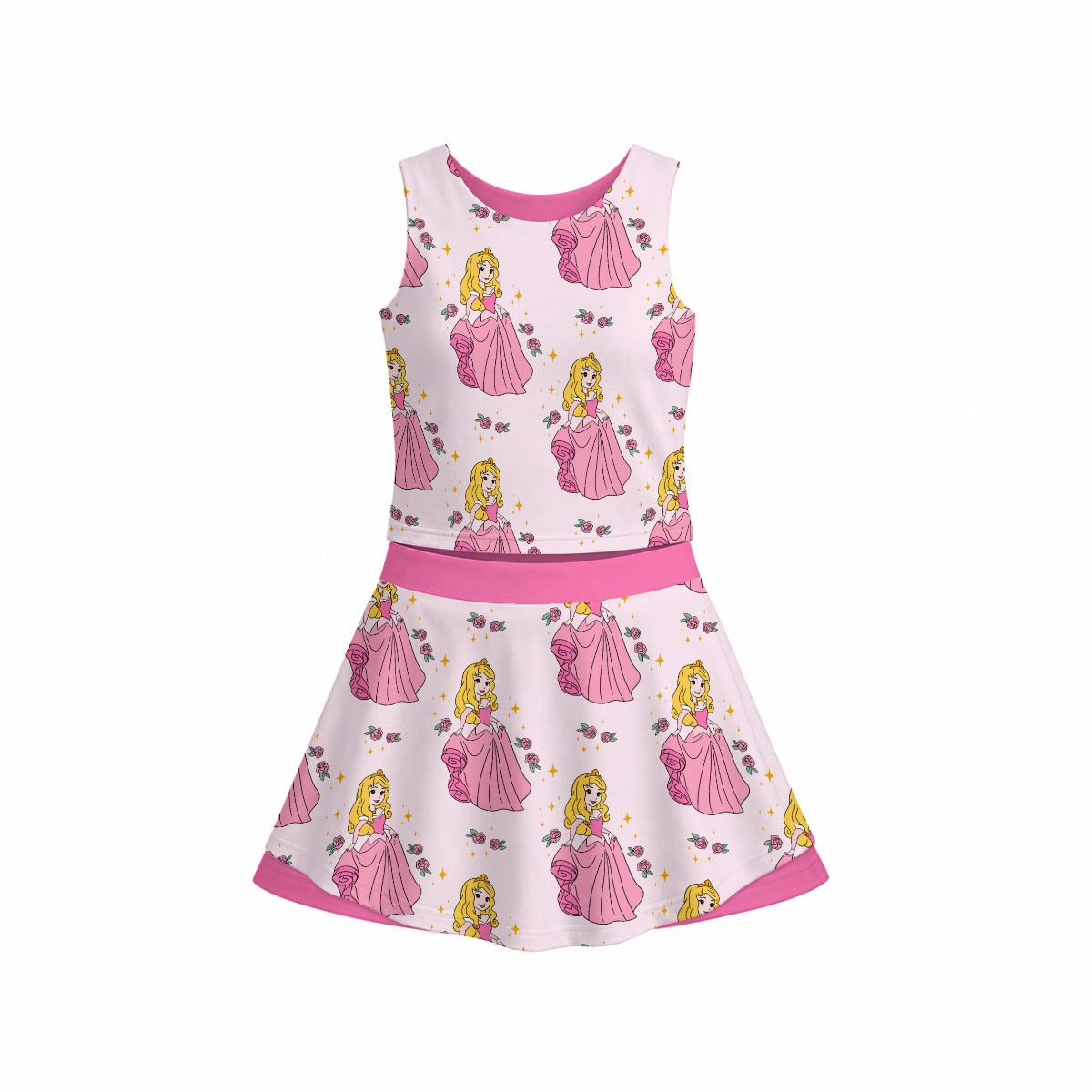 The Sleeping Princess Girl's Sleeveless Sports Tank & Skort Set