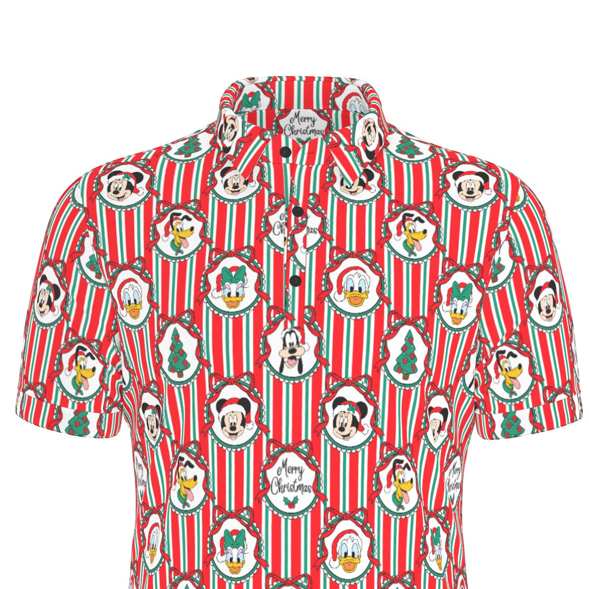 Classic Christmas Frames Men's Stretch Collar Polo Shirt