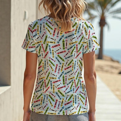 Crayons Women‘s V-neck T-Shirt