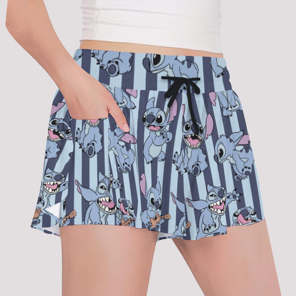 Striped Alien Girls' Sports Culottes