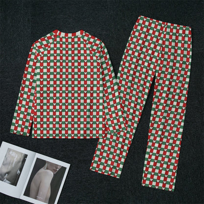 MM Christmas Plaid Women's Raglan Sleeve Pajama Set