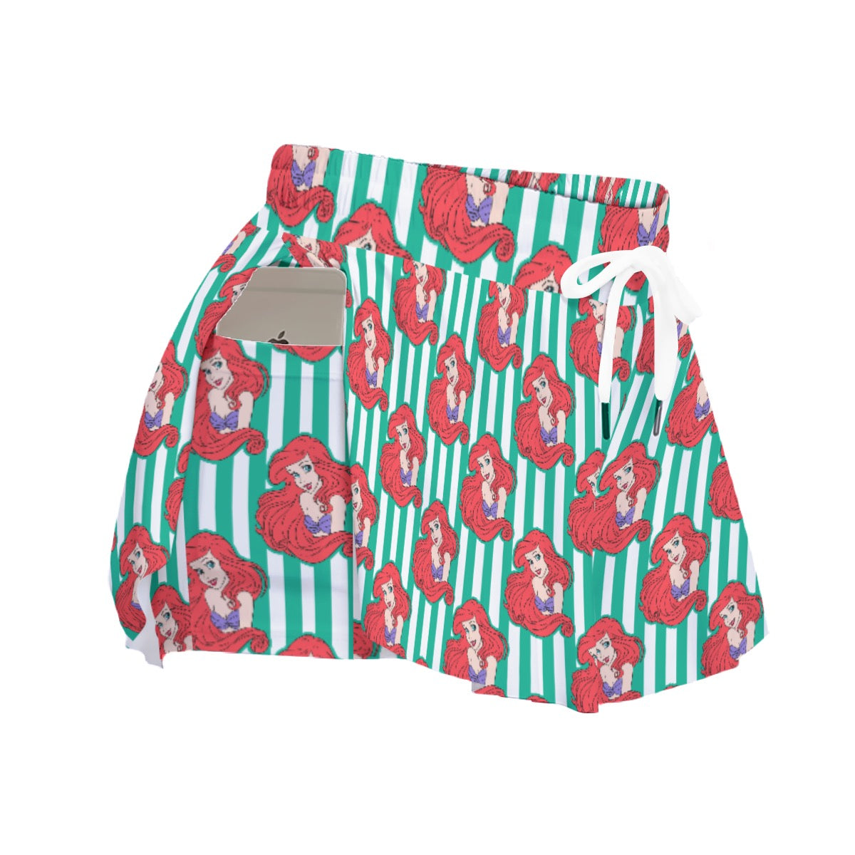 Striped Mermaid Women's Sport Skorts With Pocket