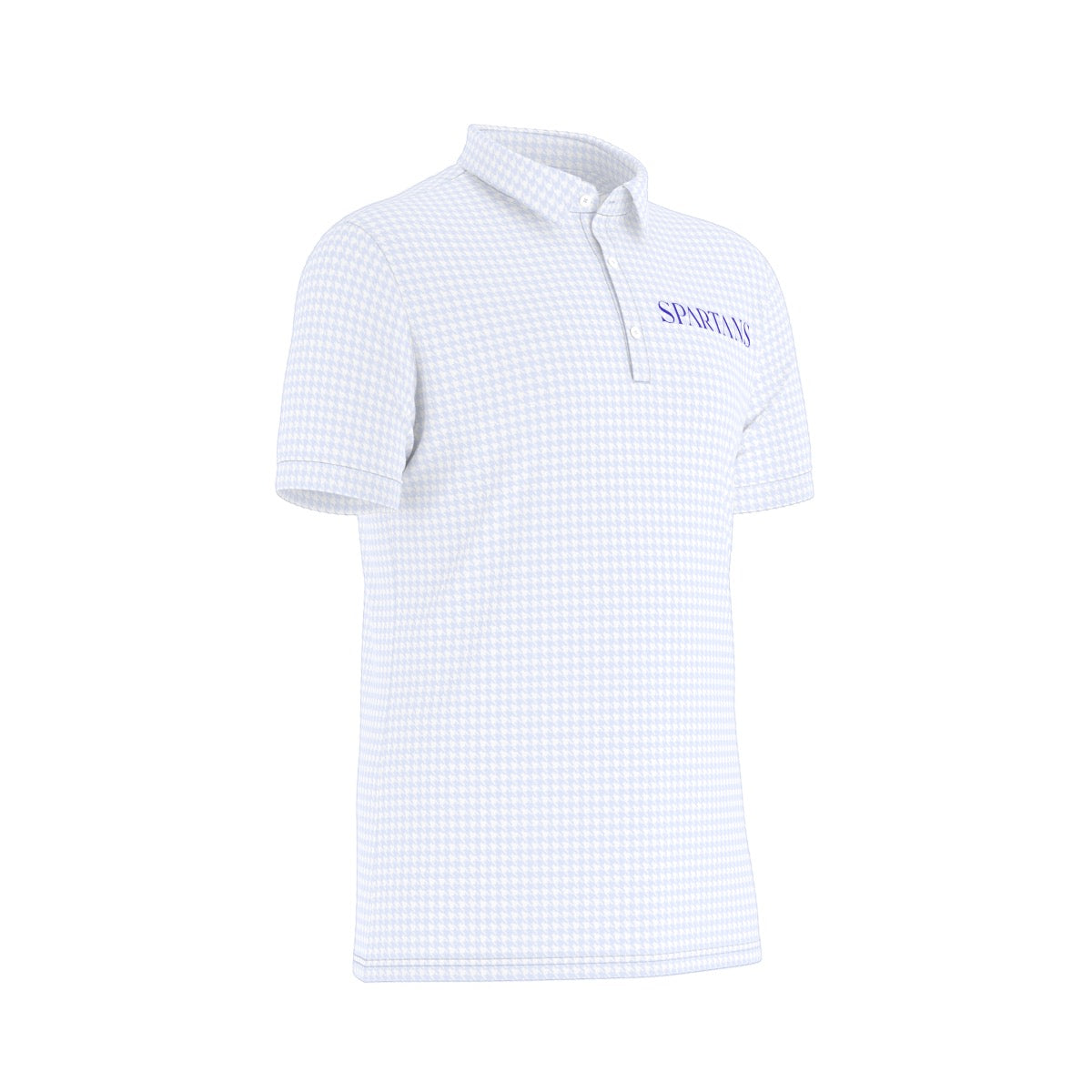 Blue Herringbone Spartans Men's Stretch Collar Polo Shirt