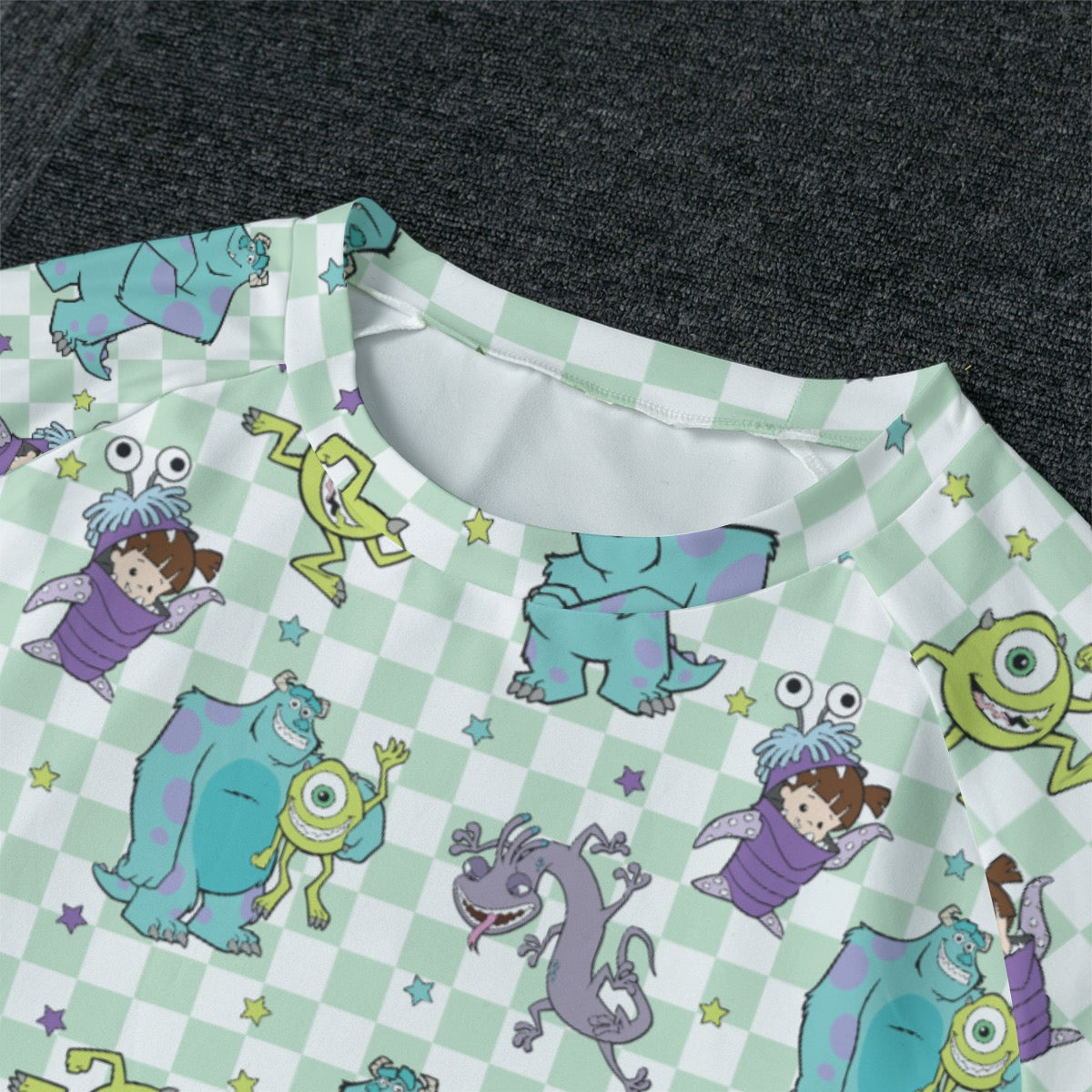 Monsters Men's Raglan Sleeve Pajamas With Wide Ankles