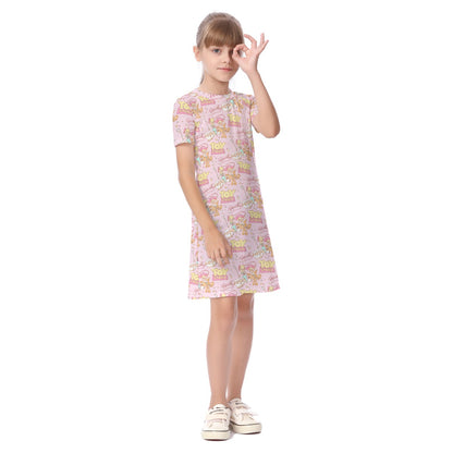 Pink Girl Toys Kid's Short Sleeve Dress
